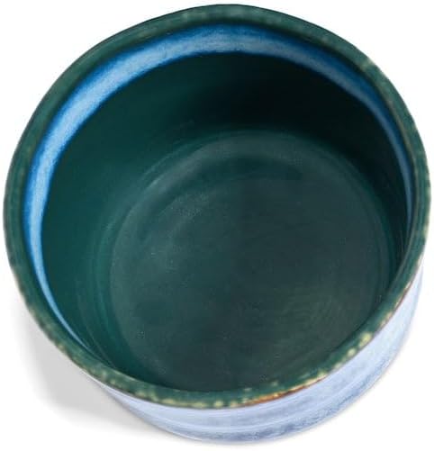 MAOCI - Matcha Tee-Schale Chawan aus Porzellan 350ml blau-weiss handgefertigt