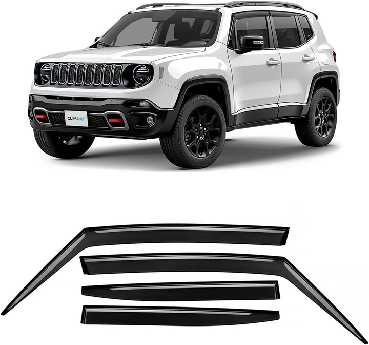 CLIM ART Windabweiser für/kompatible mit Jeep Renegade 2014-2024 SUV, Autofenster Regenschutz, Regen