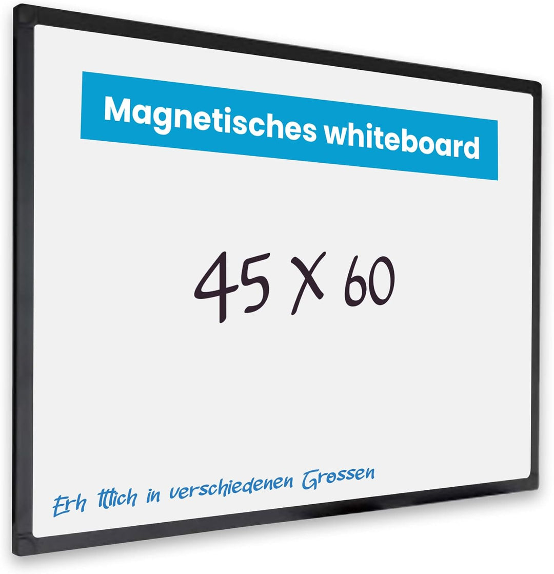 IVOL Eco Magnetic Whiteboard 45x60 | Modernem Schwarzem Rahmen | Magnettafel Whiteboardwand Magnetwa