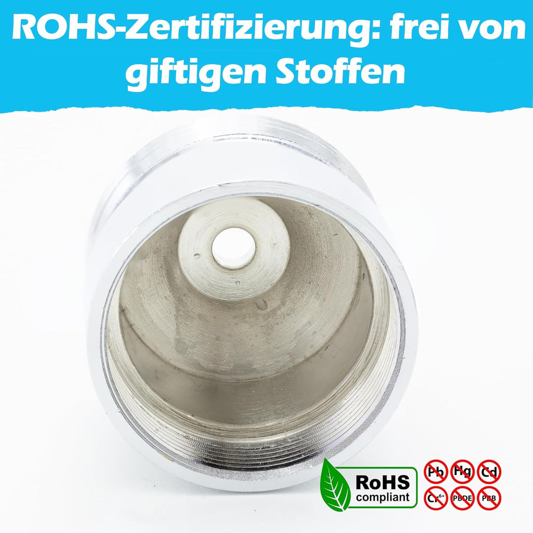 2 Stück Adapter aus Metall für Heizkörper M28 x 1,0 – M30 x 1,5, kompatibel mit Vama, Orkli. Thermos