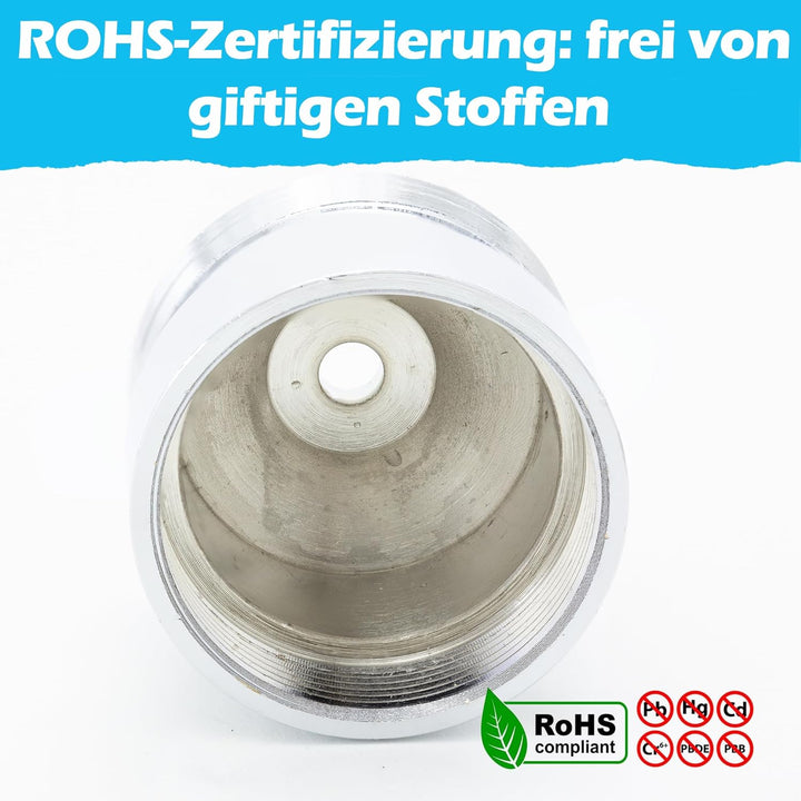 2 Stück Adapter aus Metall für Heizkörper M28 x 1,0 – M30 x 1,5, kompatibel mit Vama, Orkli. Thermos