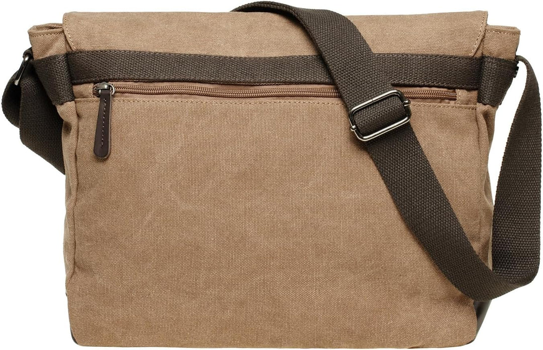 KAUKKO Laptoptasche 14 Zoll Umhängetasche Canvas für Arbeit Uni