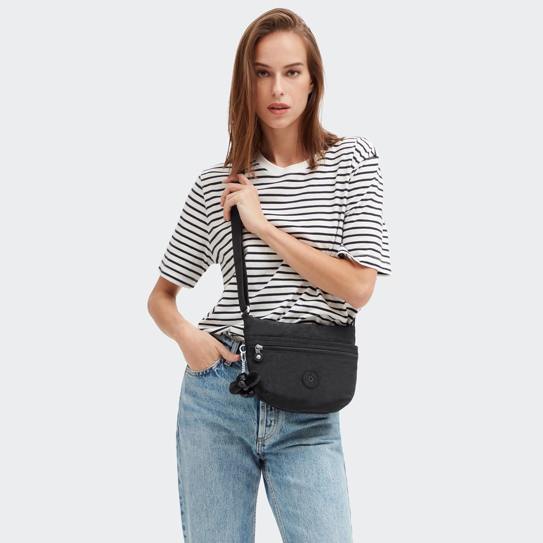 Kipling Damen Arto Crossbody, Schwarz (Black), 25x21x3 centimeters (B x H T) EU Black Noir, Black No