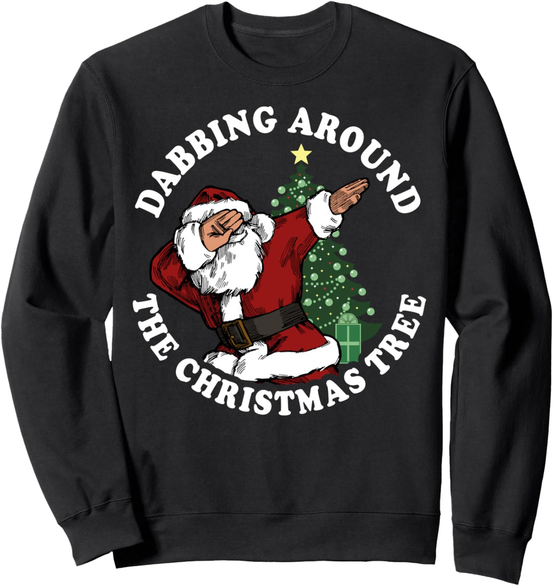 Christmas Santa Claus Dabbing Around The Christmas Tree Sweatshirt