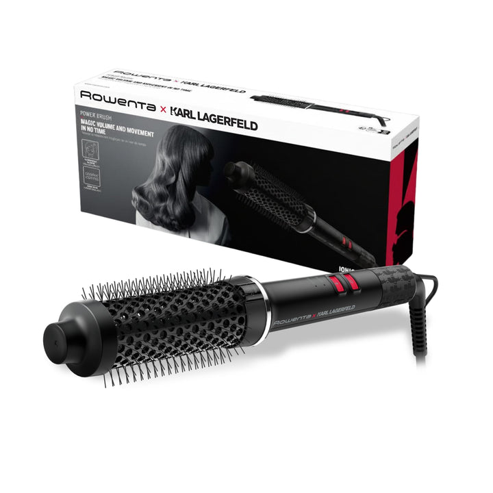 Rowenta X Karl Lagerfeld Power Brush Volumenstyler, 38-mm-Keramikbürste, Ionengenerator, Keramikbesc