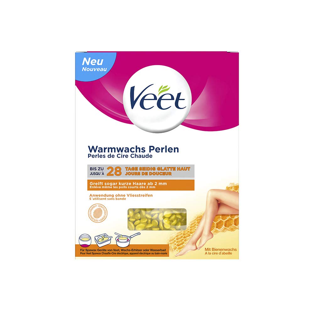 Elektrisches Warmwachs Set + 1x Warmwachsperlen mit Bienenwachs für langanhaltende Haarentfernung fü
