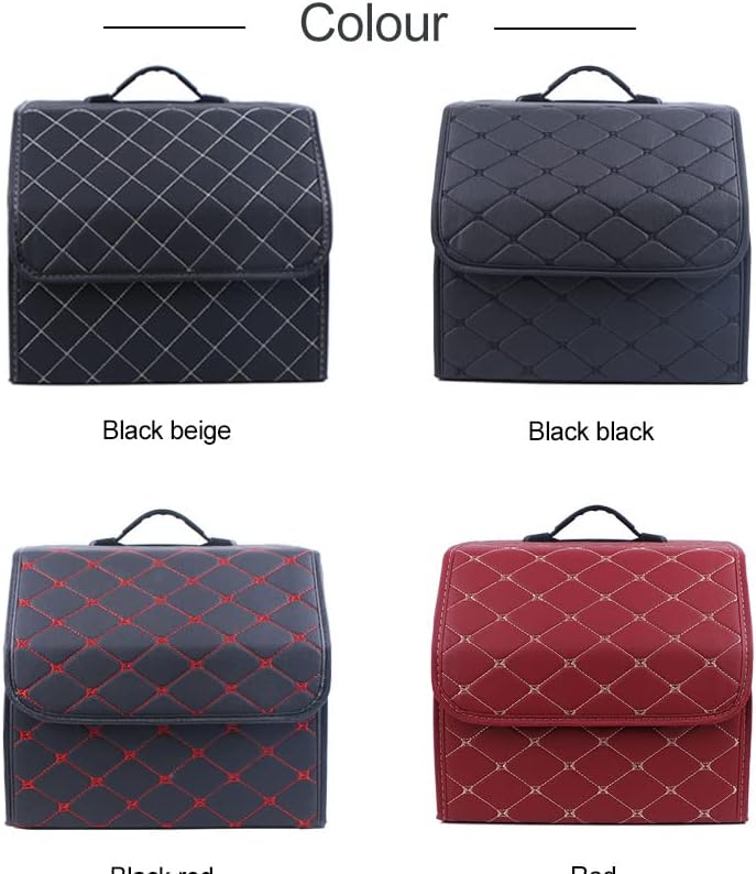 EA-Onlineshop Premium Leder Kofferraum Organizer, Kofferraumtasche, Auto Organizer mit Deckel, Autot