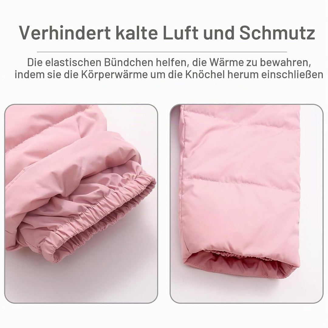JiAmy Kinder Schneeanzug Daunenjacke mit Kaputze + Schneelatzhose, Winter Bekleidungsset Mädchen Win