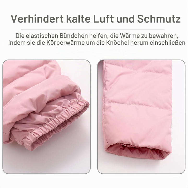 JiAmy Kinder Schneeanzug Daunenjacke mit Kaputze + Schneelatzhose, Winter Bekleidungsset Mädchen Win