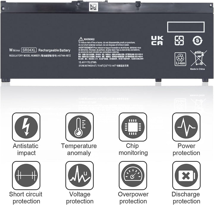 Wikinu SR04XL 917724-855 Laptop Akku für HP Omen 15-CE0XX 15-DC0XX 15-CE018DX Pavilion 15-CB000 15-C