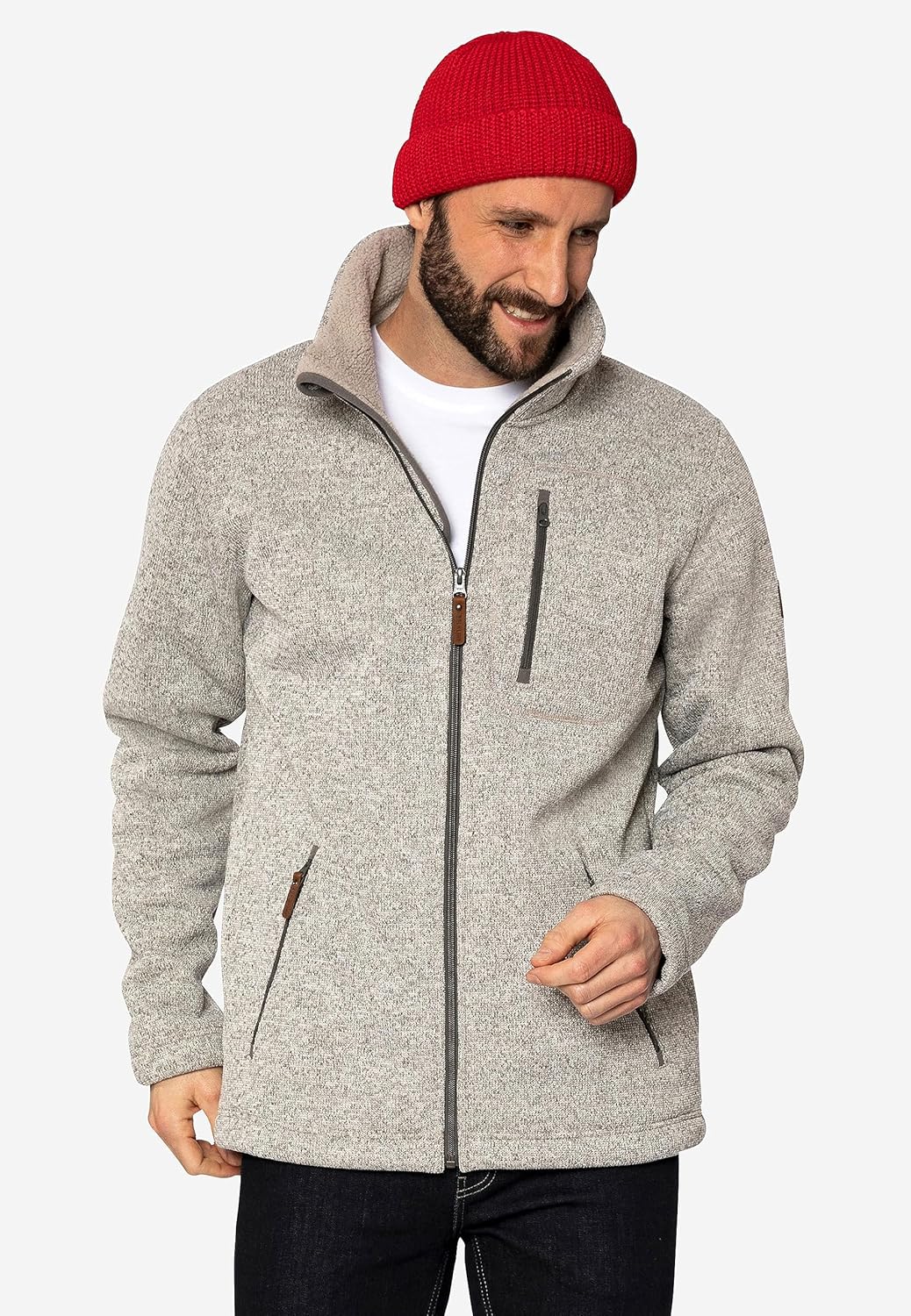 ELKLINE Herren Strickfleecejacke Fat Chance 1013043 S khaki-khaki, S khaki-khaki