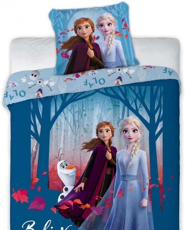 Disney Frozen Bettwäsche Eiskönigin Anne ELSA Kopfkissen Bettdecke für 140x200 Believe 100% Baumwoll
