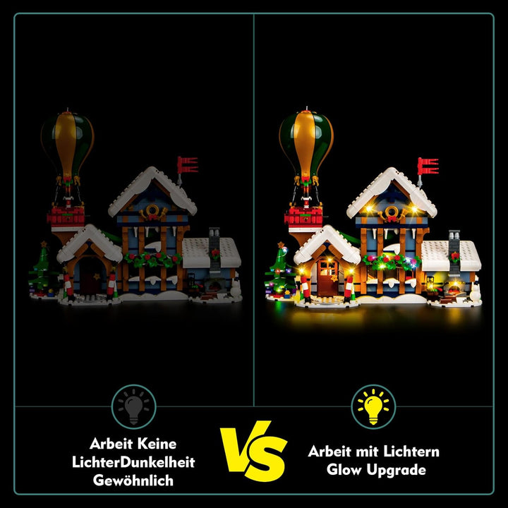 LocoLee Licht Set Kompatibel mit Lego Postamt des Weihnachtsmanns Fernbedienung Version, Nur Lichter