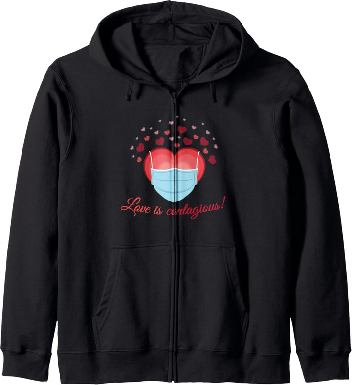 Valentines Day Gifts - Love is Contagious - Mask Over Face Kapuzenjacke