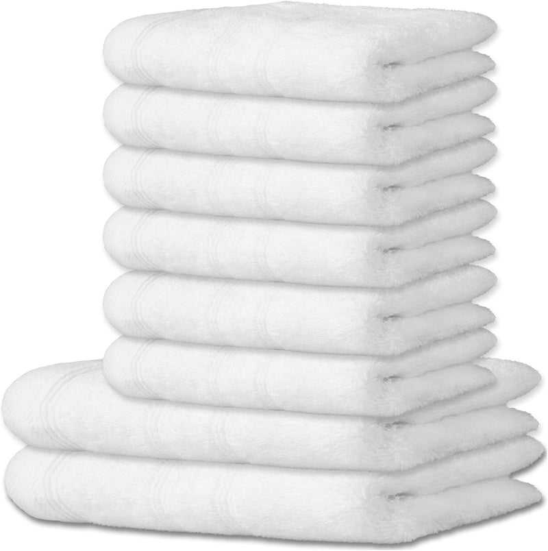 CelinaTex Capri Handtuch-Set 8teilig 6X 50 x 100 cm 2X 70 x 140 cm weiss Baumwolle Frotteehandtuch 4