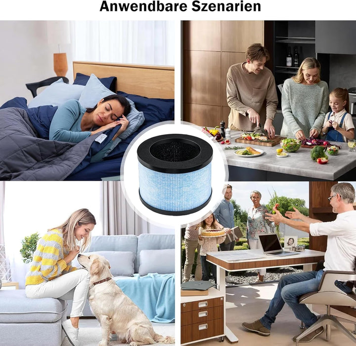 Ersatzfilter für CONOPU DH-JH01 & DH-JH06 Luftreiniger, 3-in-1, H13 True Hepa mit Hocheffizienter Ak