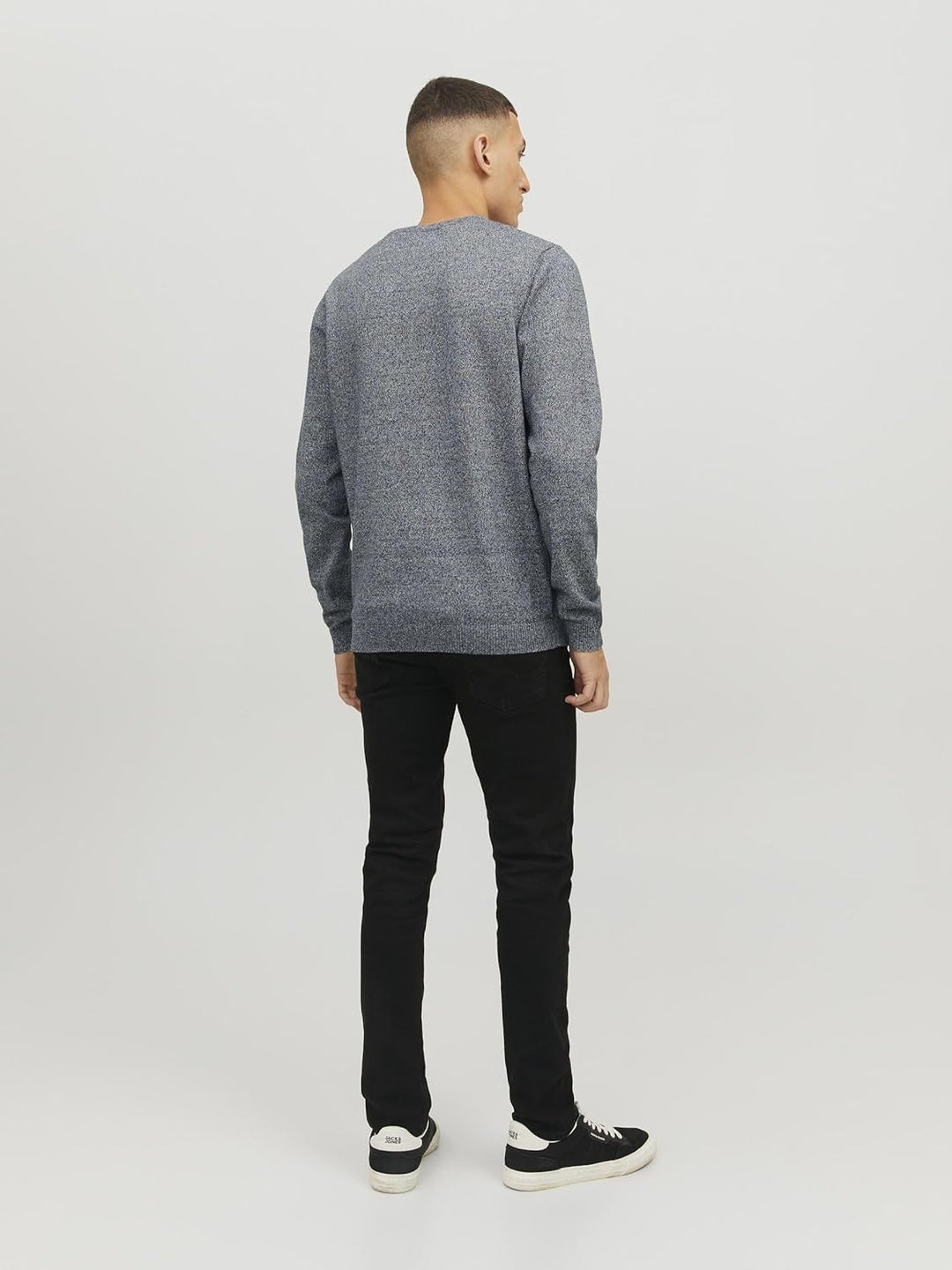 JACK & JONES Male Strickpullover mit Rundhals Einfarbig Strickpullover mit Rundhals Blau (Navy Blaze