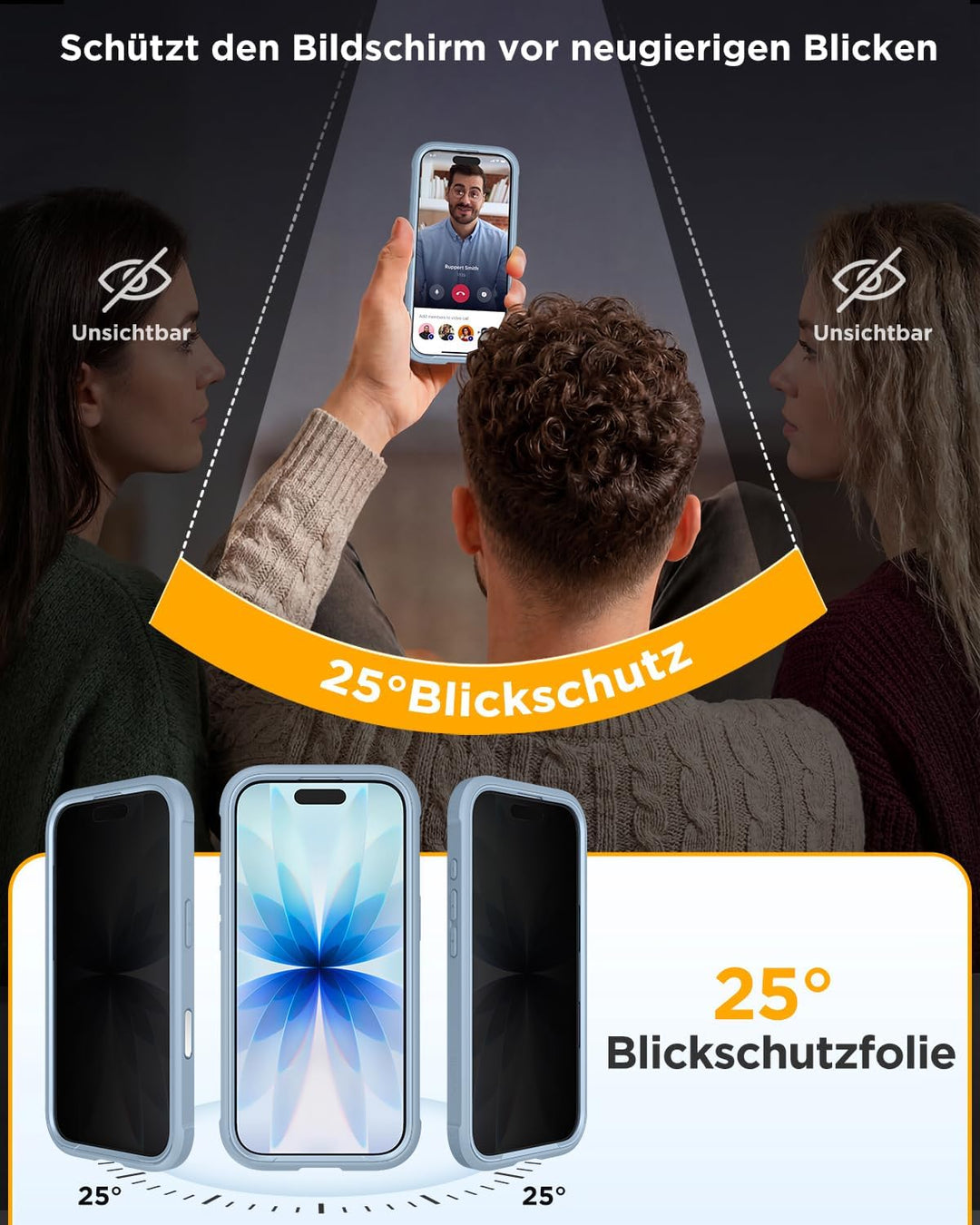 Miracase für iPhone 17 Hülle mit Sichtschutz,360 Grad Komplettschutz,Magsafe,Arbeit,Outdoor HandyHül