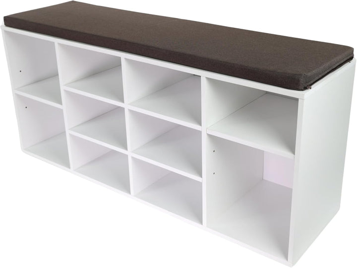 Moon Home Schuhschrank mit Sitzkissen - Stardust White, aus FSC® Holz Faserplatte weiss, Ordnung &amp; A