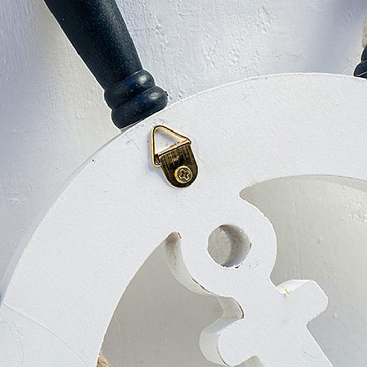 Garneck Holz Steuerrad mit Anker Fisch Netz Maritime Wanddeko Nautical Schiff Steuerrad Deko Mediter