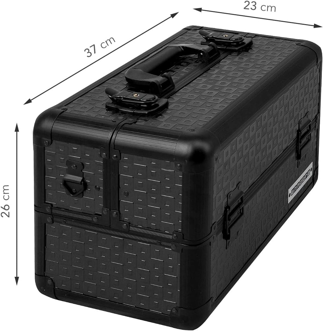 anndora Beauty Case Alu Kosmetikkoffer Schminkkoffer Werkzeugkoffer - Braun Karo Fs02 Braun /