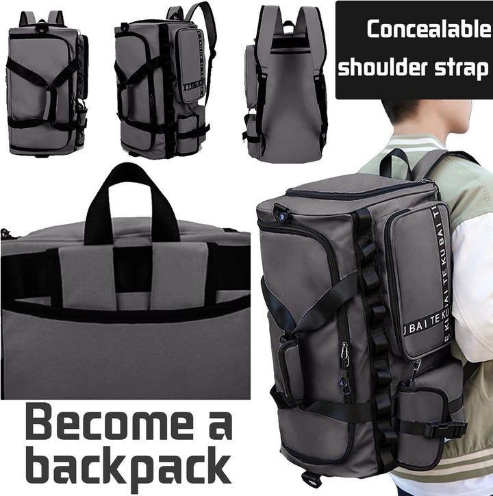 Reisetasche Damen Herren, 65L Wasserabweisende Sporttasche, Large Capacity Reise Tasche Gym Bag, mit