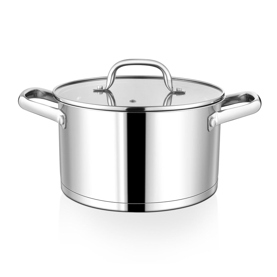 Homikit 24cm Kochtopf, 5,7L Gross Edeastahl Topf Nudeltopf Induktion mit 3-Lagen Böden für alle Herd