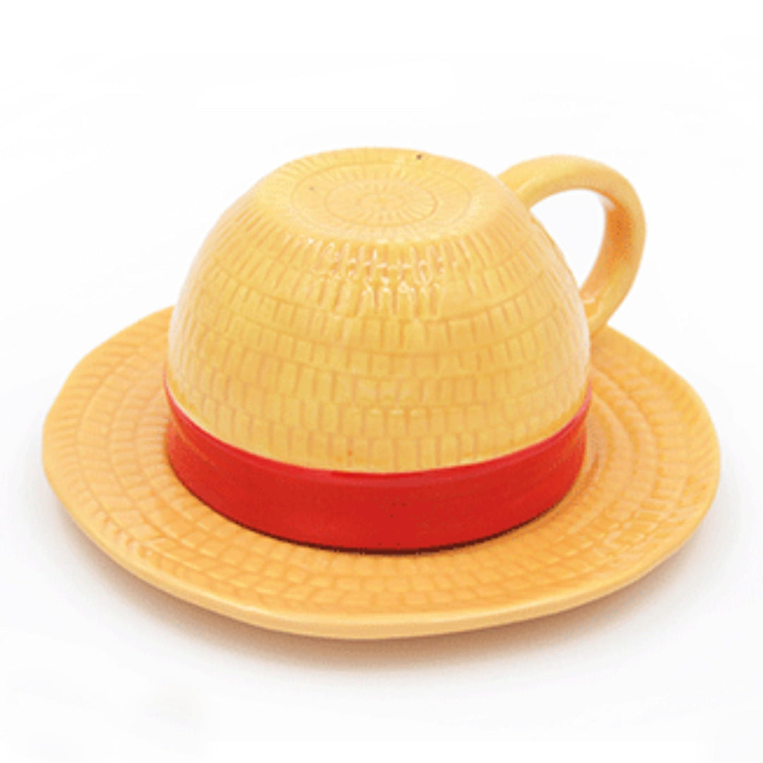Roffatide Anime One Piece Kaffeetassen Monkey D. Luffy Strohhut Keramik Kaffee Tee Milch Tasse Büro