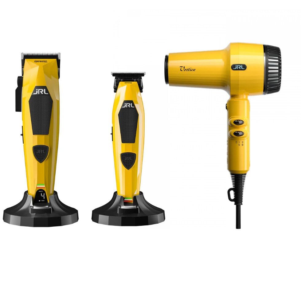 JRL Diamante, Profi Haarschneider, Barber, Clipper, Haartrockner, Vortice, Friseur Set, Schwarz, Pro