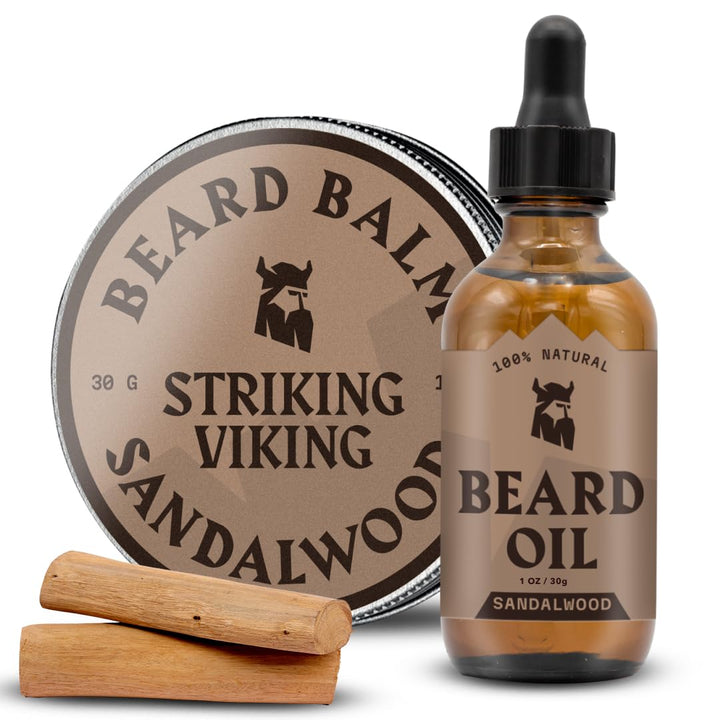 Striking Viking Bartöl und Bartbalsam - Bartpflege-Set für Männer mit natürlichem Bartöl und Bartbal