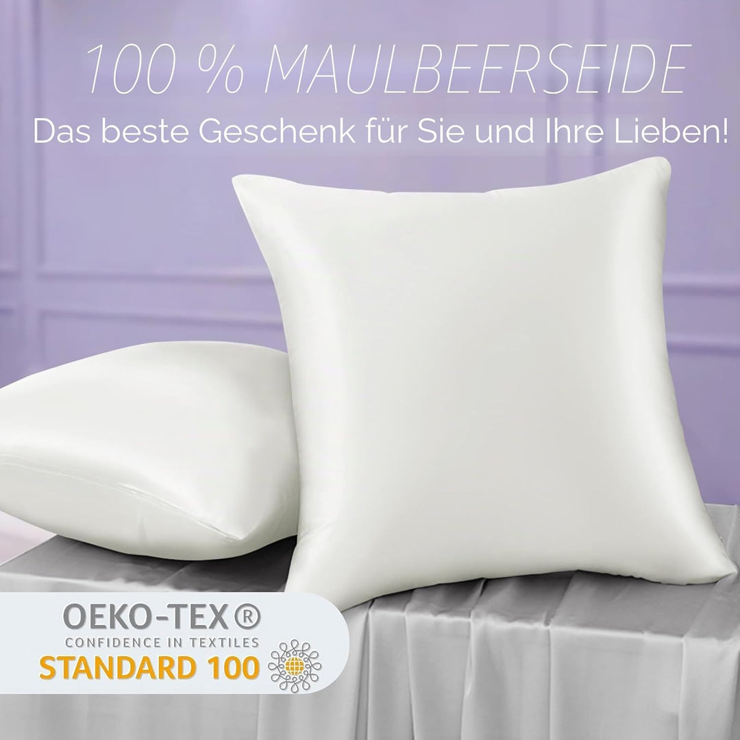 OLESILK Seide Kissenbezug Kissenhülle Haar- und Hautpflege mit Reissverschluss 16 Momme 1 Stück Elfe