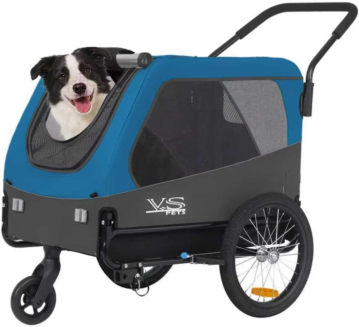Tiggo VS Pets L Hundeanhänger & Jogger 2-in-1 Hundebuggy, Fahrradanhänger Klappbar,gross ca. 250 Lit