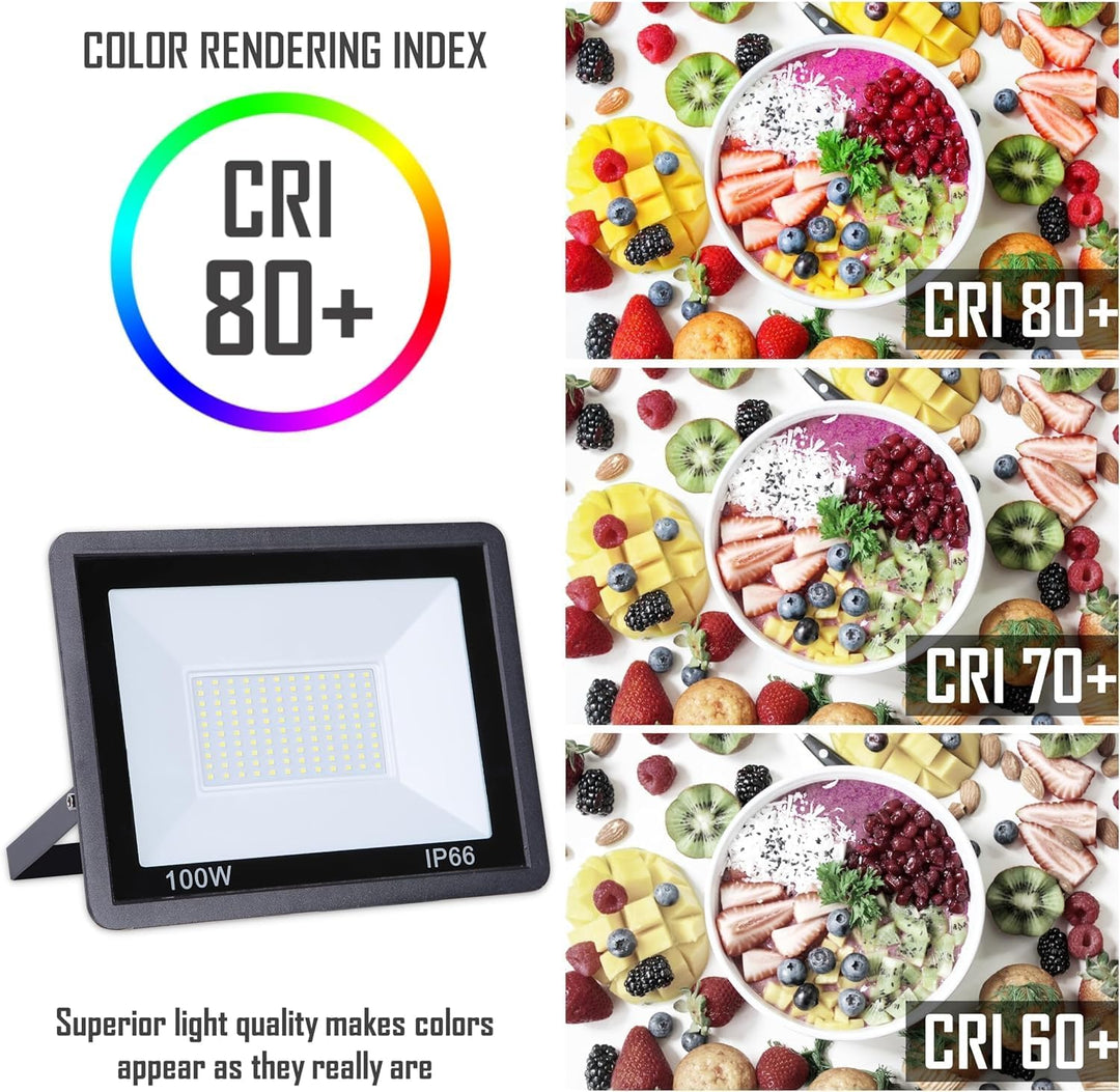 CLAR - 100W LED Strahler, 100W LED Strahler Aussen, Neutralweiss 4000ºk (Pack 2) Neutralweiss (4000º