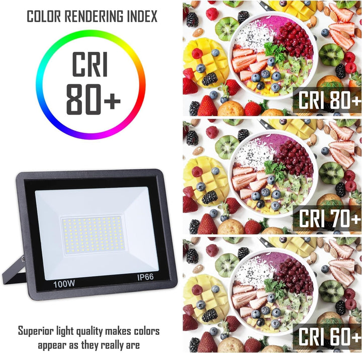 CLAR - 100W LED Strahler, 100W LED Strahler Aussen, Neutralweiss 4000ºk (Pack 2) Neutralweiss (4000º