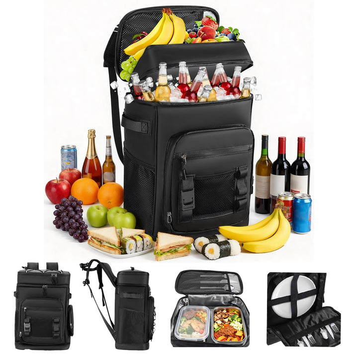 Kühlrucksack 30L, Grosser Isolierte Kühltasche für Herren und Damen, auslaufsicher Wasserdichter, Is