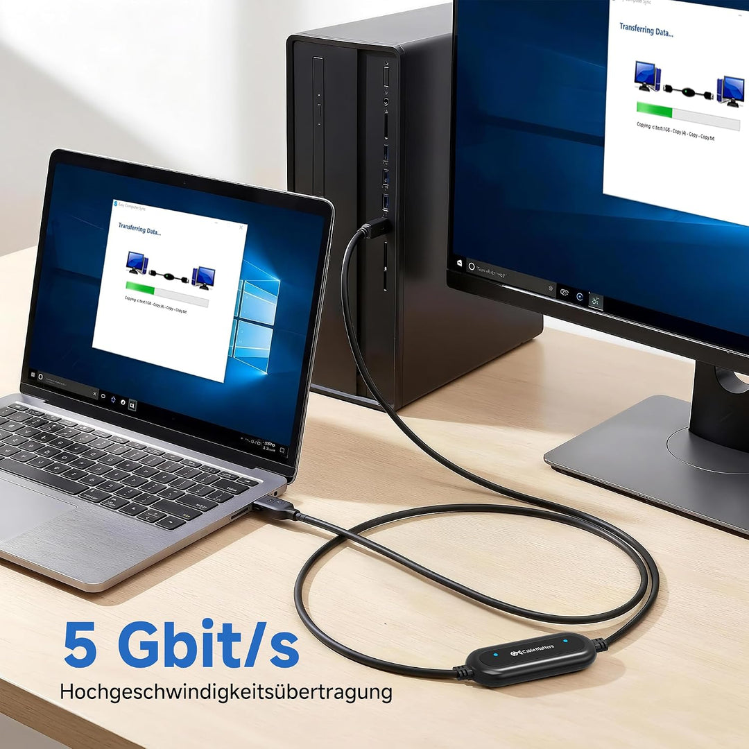 Cable Matters USB 3.0 PC zu PC USB Link Kabel 2m (USB Datenkabel/PC zu PC linkkabel) für Windows und