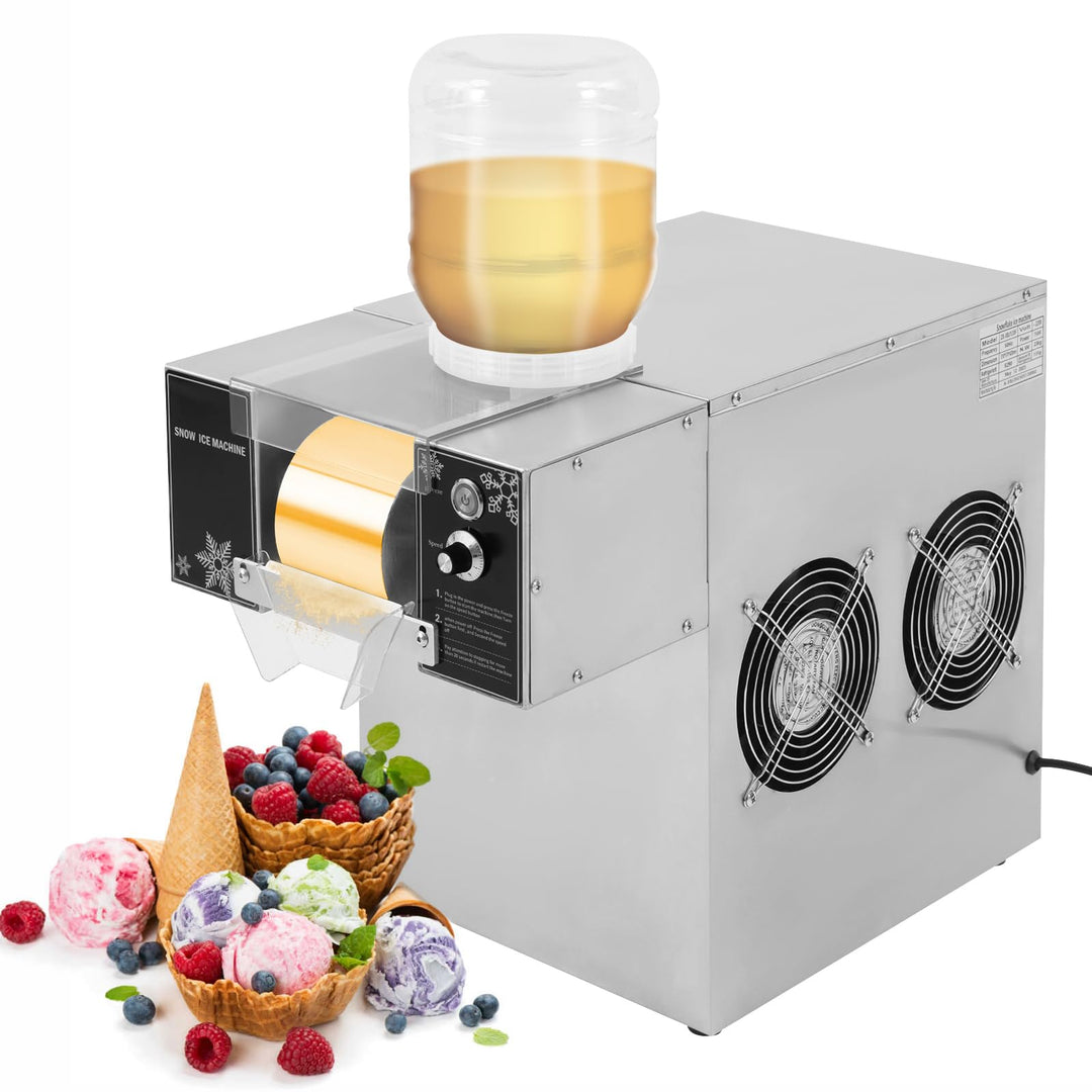 ‌Professionelle Schneeflockeneismaschine,ice crusher 120kg/Tag, 304 Edelstahl, 8 Geschwindigkeiten,
