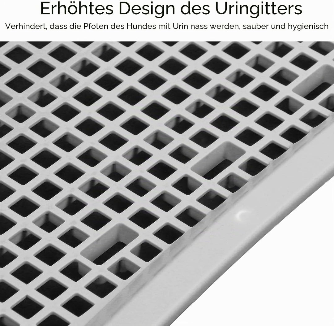 Hundetöpfchen-Toilette mit Abnehmbarer Spritzwand, für den Innenbereich, Netz-Trainingstoilette für