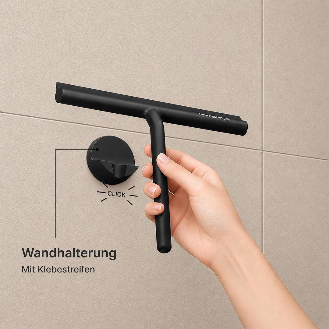 Minismus Duschabzieher - Abzieher für Dusche, Bad, Fliesen, Spiegel, Fenster - inkl. Magnet-Halterun
