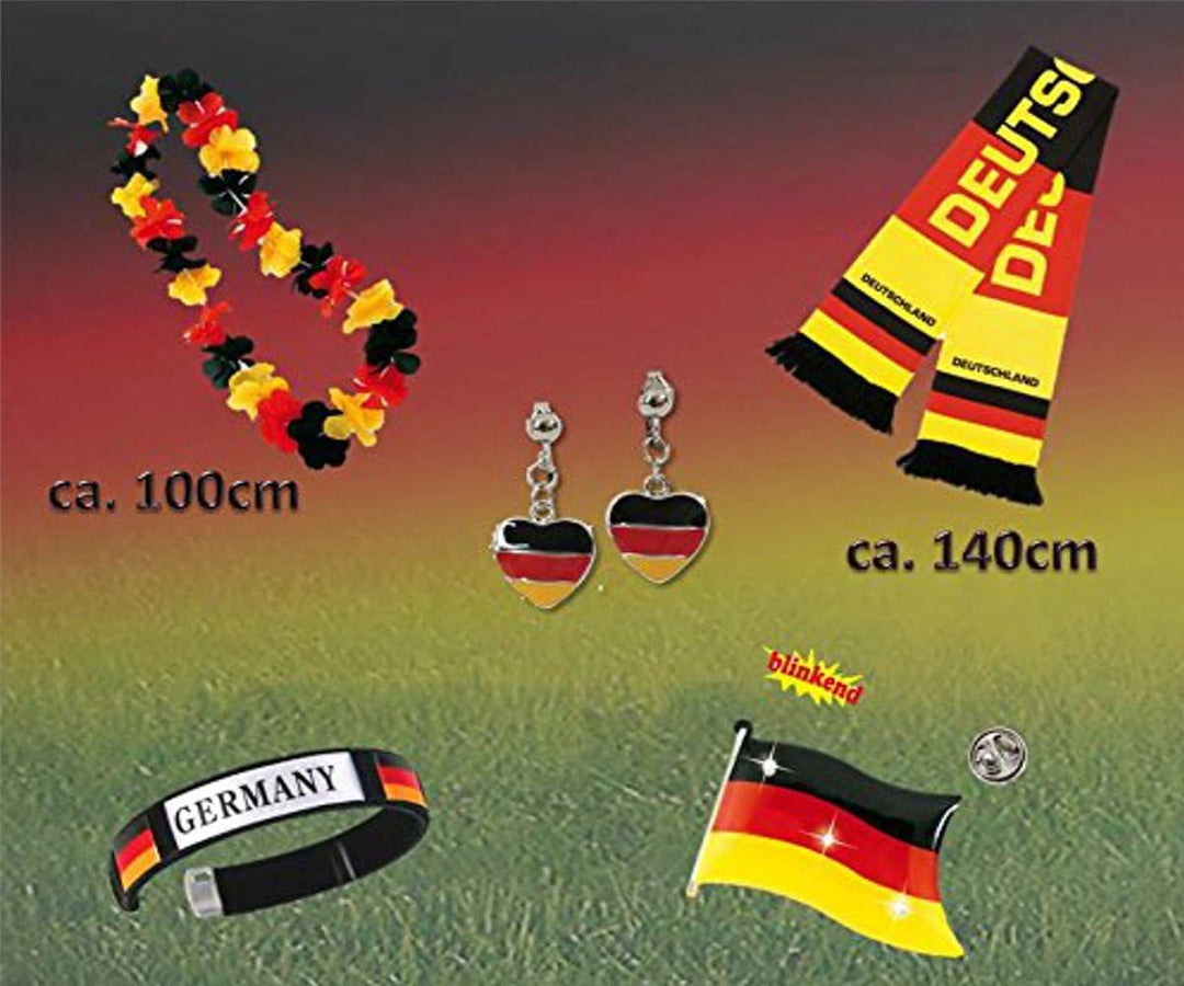 KarnevalsTeufel.de Fan Set, 5-TLG. Deutschland, EM, WM, Fussballparty, Germany, Fanartikel