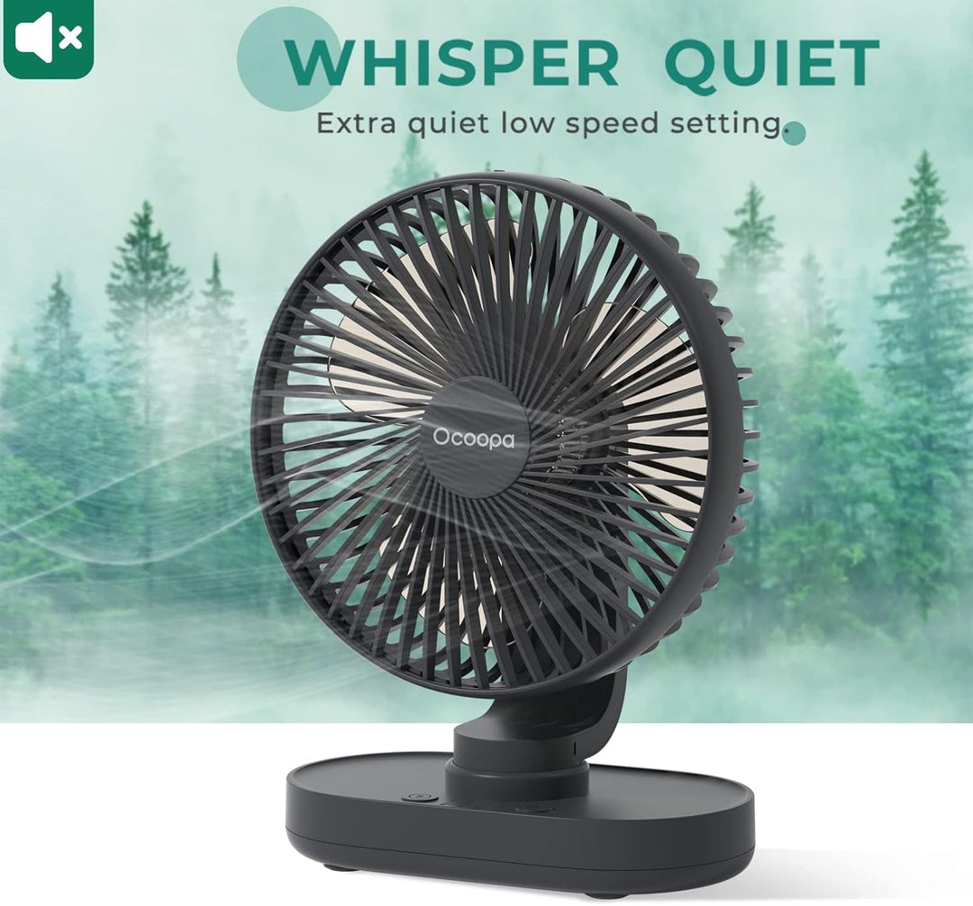 OCOOPA Ventilator Automatisch Oszillierend Leise 30db, 4000mAh Akku und USB Tischventilator mit Star