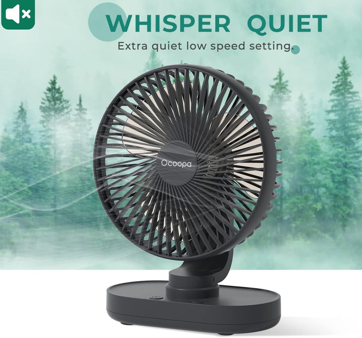 OCOOPA Ventilator Automatisch Oszillierend Leise 30db, 4000mAh Akku und USB Tischventilator mit Star