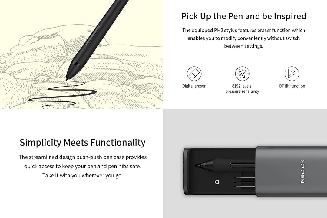 XP-PEN Artist Pro 16TP Grafiktablett mit 4K Multi-Touch Display, 92% Adobe RGB Farbumfang, 16 Zoll v