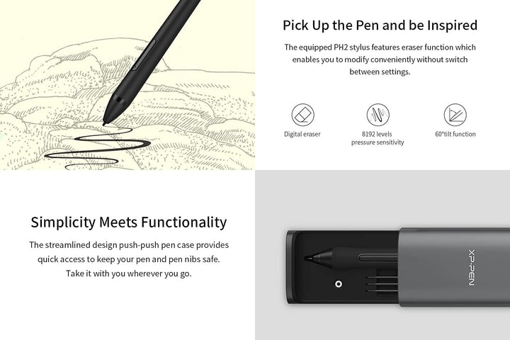 XP-PEN Artist Pro 16TP Grafiktablett mit 4K Multi-Touch Display, 92% Adobe RGB Farbumfang, 16 Zoll v
