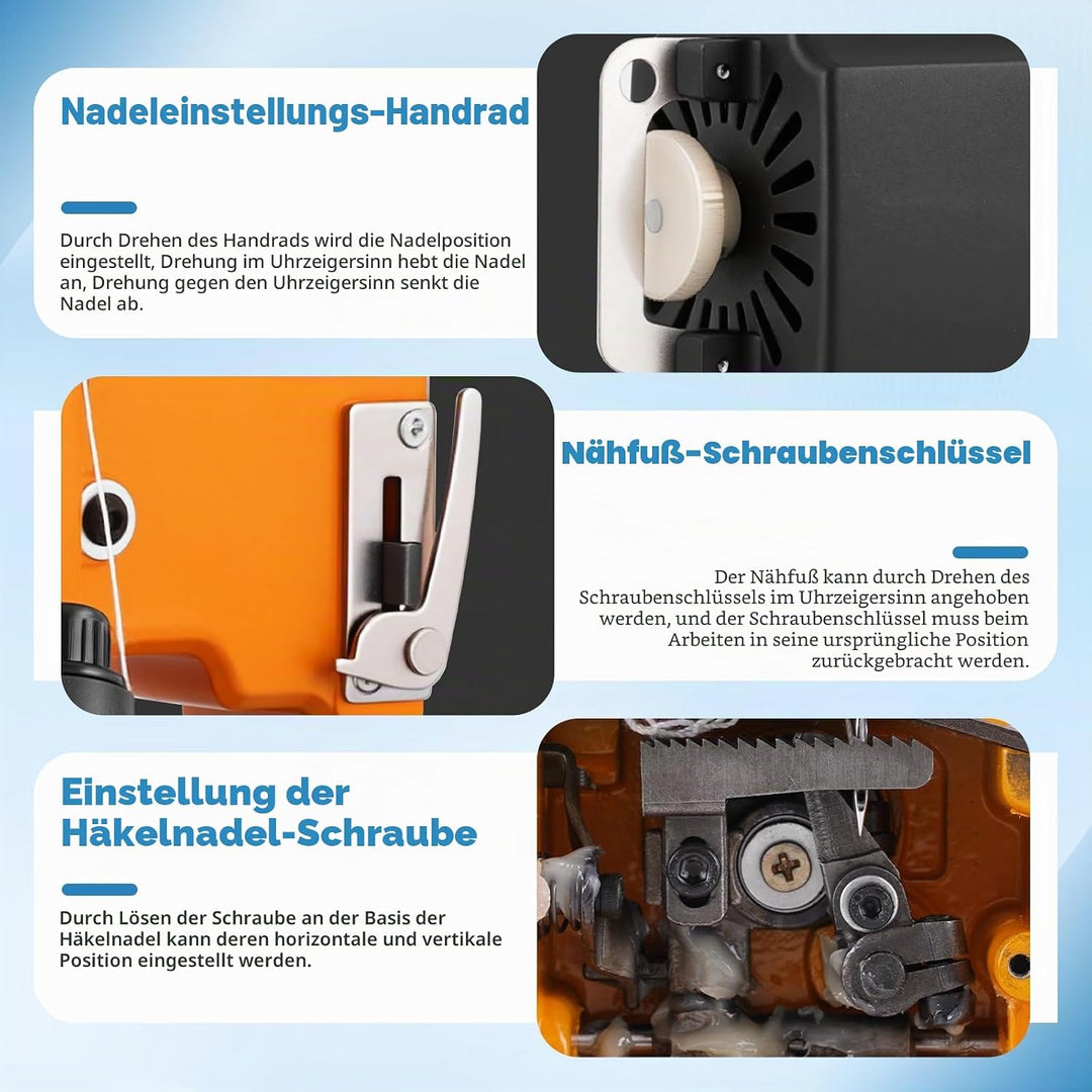 MXBAOHENG Beutelverschliessmaschine (mit 2 Batterien) GK9-890D Sacknähmaschine Tragbar zum Nähen von