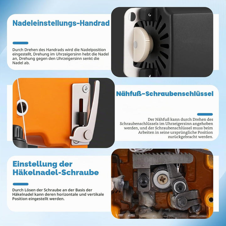 MXBAOHENG Beutelverschliessmaschine (mit 2 Batterien) GK9-890D Sacknähmaschine Tragbar zum Nähen von