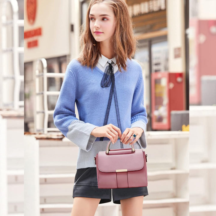 PORRASSO Damen Schultertasche Mode Handtasche PU Leder Top Griff Tasche Umhängetasche Schöne Henkelt