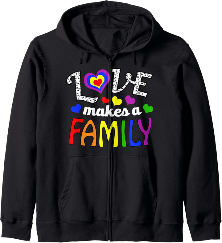 Liebe macht eine Familie LGBTQ Blended Adopt Gay Pride Kapuzenjacke