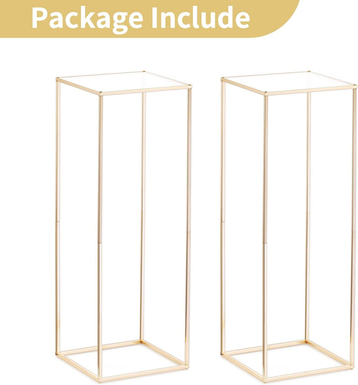 Nuptio Hochzeit Tafelaufsätze für Tische mit Acrylplatte - 2 Stück 80cm Hohe Goldvase für Tafelaufsä