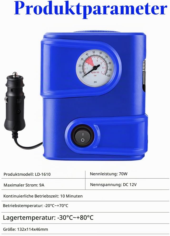 WindGallop Auto Kompressor 12V Luftpumpe Reifen Pumpe für Kleiner tragbarer Luftkompressor Reifenfül